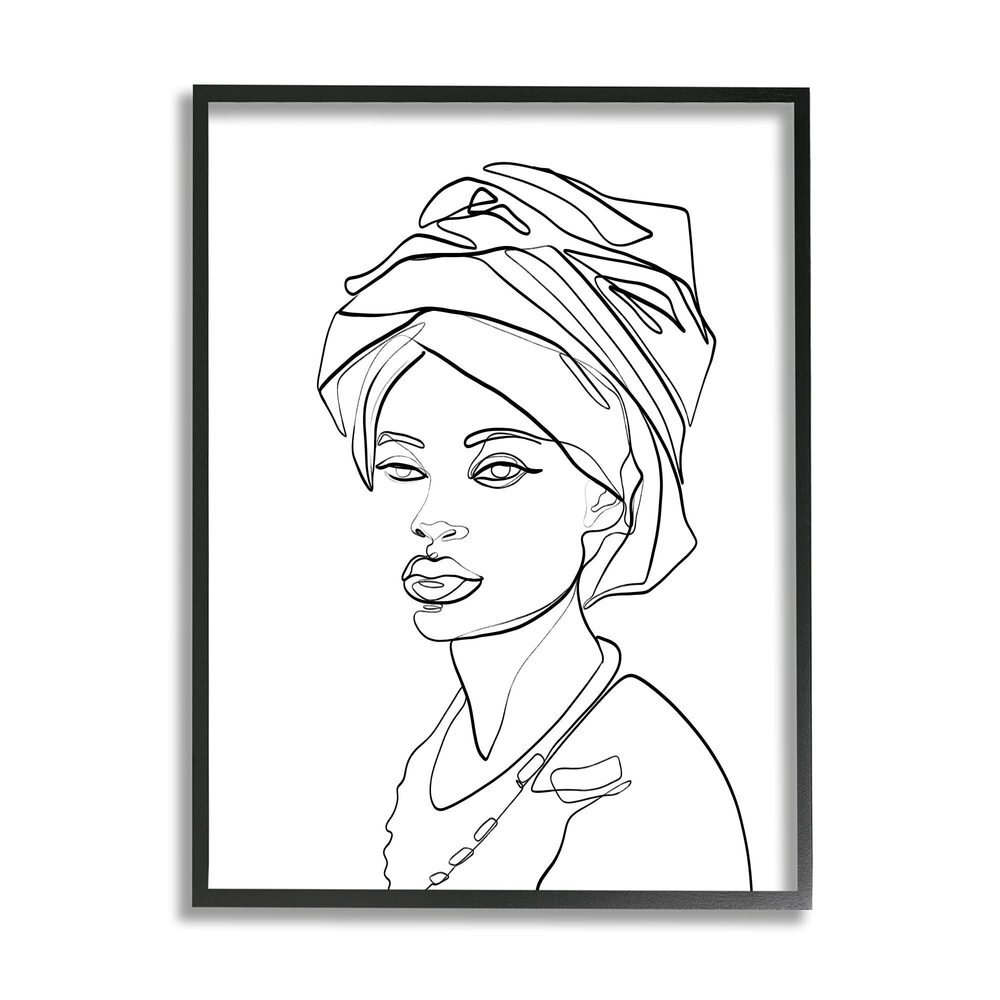 5839 Wearing Classic African Headwrap Fluid Line Abstraction